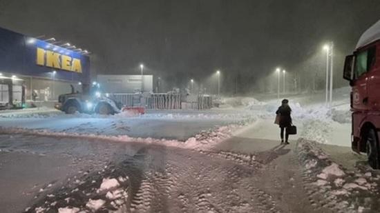 Снежная буря в Дании закрыла на ночь персонал и клиентов магазина IKEA